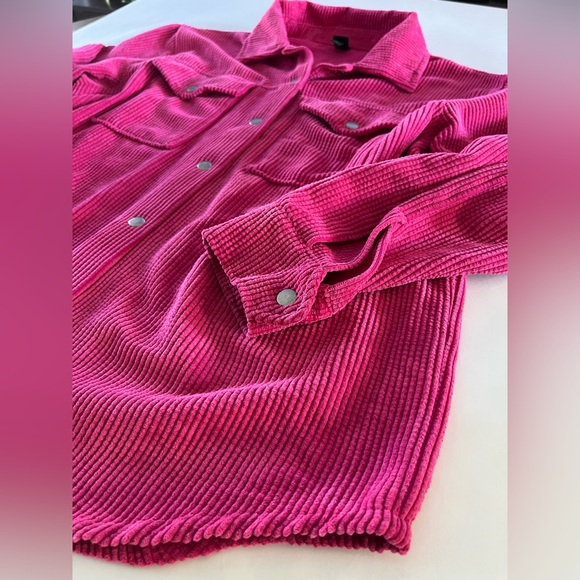 Women's Pink Corduroy Jacket - Picture 2 of 5